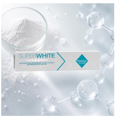 Superwhite Aufhellende Zahnpasta Gegen Zahnbelag Original mit Fluor 75 ml