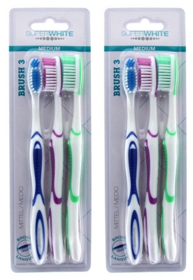 Superwhite Brush 3 3 Medium Toothbrushes x 2