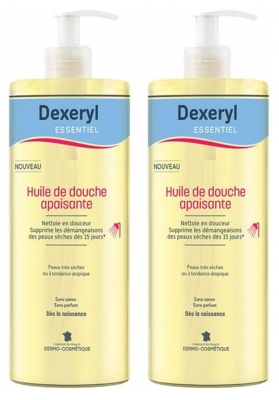 Dexeryl Huile de Douche Apaisante Lot de 2 x 500 ml