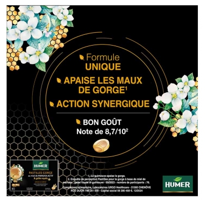 Humer Pastilles Gorge au Miel de Manuka Actif IAA 15+ & Gelée Royale 16 Pastilles
