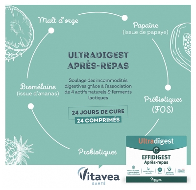 Vitavea Ultradigest Après-Repas 24 Comprimés Effervescents
