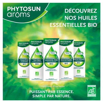 Phytosun Arôms Huile Essentielle Ravintsara (Cinnamomum camphora) Bio 5 ml