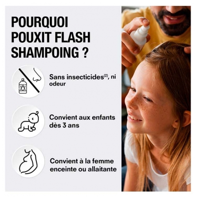 Pouxit Flash Anti-Poux et Lentes Shampoing Traitement 2 x 100 ml Offre Spéciale