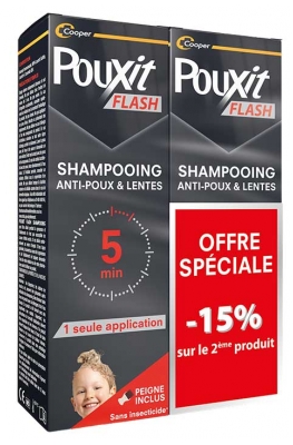Pouxit Flash pret utīm un nimfām Šampūns Ārstēšana 2 x 100 ml Īpašais piedāvājums