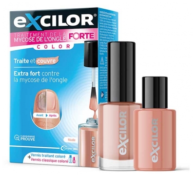 Excilor Excilor Forte Traitement Mycose de l'Ongle Coloré + Vernis Classique Coloré 30 ml - Couleur : Nude