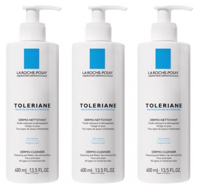 La Roche-Posay Tolériane Dermo-Nettoyant Lot de 3 x 400 ml
