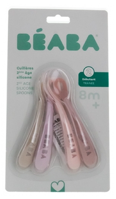 Béaba 4 Linguri Silicon Etapa 2 8 Luni și + - Culoare: Vat? de Zah?r / Cotton Candy