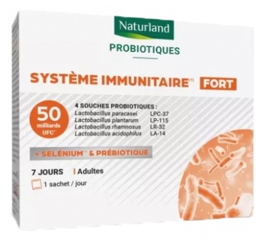 Naturland Probiotiques Système Immunitaire Fort 7 Sachets