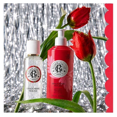 Roger & Gallet Gingembre Rouge Coffret Eau Parfumée Bienfaisante 100 ml + Lait Corps Bienfaisant 250 ml Offert