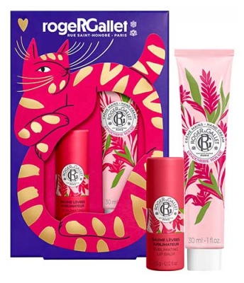 Roger & Gallet Gingembre Rouge Coffret Crème Mains 30 ml + Baume Lèvres Sublimateur 3,5 g