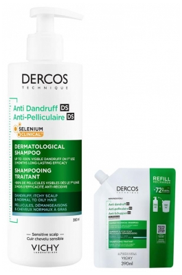 Vichy Dercos Routine Cheveux Anti-Pelliculaire Gras Avec Recharge