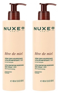 Nuxe Rêve de Miel Crème Corps Nourrissante Ultra-Réconfortante 48H Lot de 2 x 400 ml