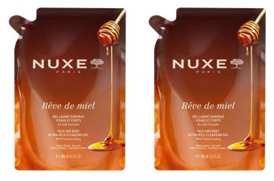 Nuxe Rêve de Miel Rückfettendes Waschgel Öko-Recharge Set mit 2 x 400 ml