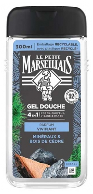 Le Petit Marseillais Gel de Banho Refrescante 4 em 1 Minerais & Madeira de Cedro 250 ml