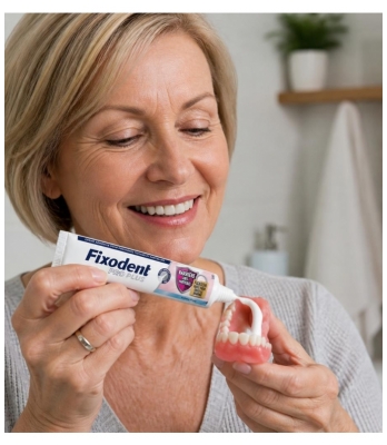 Fixodent Plus Crema Adhesiva Barrera Anti-Partículas Aroma Fresco 35 g