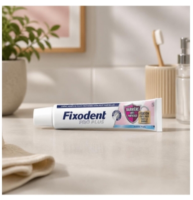 Fixodent Plus Crème Adhésive Barrière Anti-Particules Arôme Frais 35 g