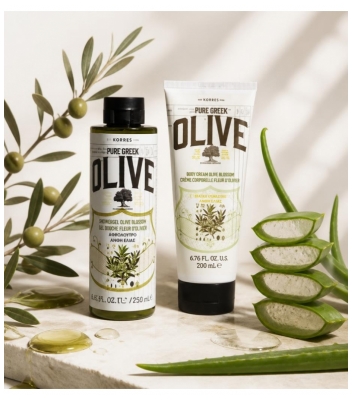 Korres Olive Olīvu ziedu dušas želeja 250 ml + Ķermeņa pieniņš 200 ml