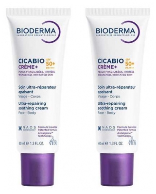 Bioderma Cicabio Crème+ SPF50+ Lot de 2 x 40 ml