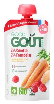 Good Goût Karotte Himbeere ab 4 Monaten Bio 120 g (mindestens haltbar bis 18.01.2027)