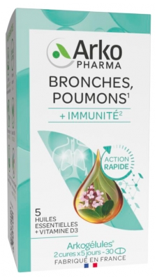 Arkopharma Arkogélules Bronhii Plămâni + Imunitate 30 Capsule