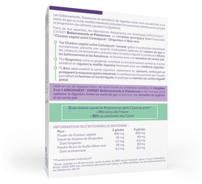 Arkopharma Arkodigest Expert Ballonnements & Flatulences 30 Gélules