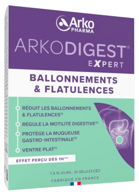 Arkopharma Arkodigest Expert Ballonnements & Flatulences 30 Gélules