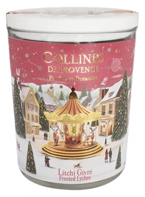 Collines de Provence Bougie de Noël 180 g - Senteur : Litchi Givré