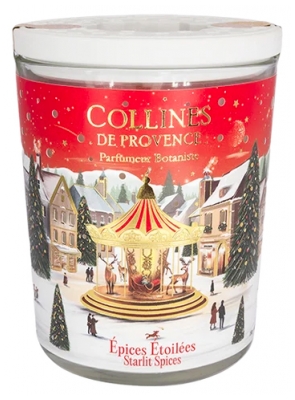 Collines de Provence Bougie de Noël 180 g - Senteur : Épices Étoiles