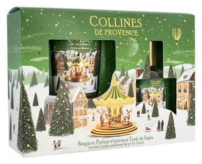 Collines de Provence Weihnachts-Kerzenset 75 g + Raumduft 50 ml