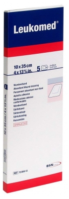 Essity Leukomed T Plus 5 Pensos Absorventes Transparentes Estéreis 10 x 35 cm