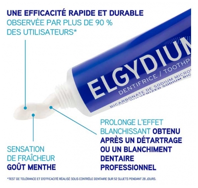 Elgydium Dentifrice Blancheur Lot de 2 x 75 ml
