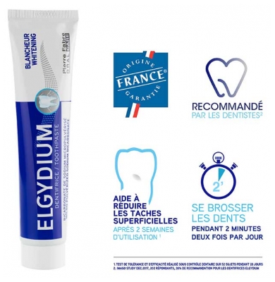 Elgydium Dentifrice Blancheur Lot de 2 x 75 ml