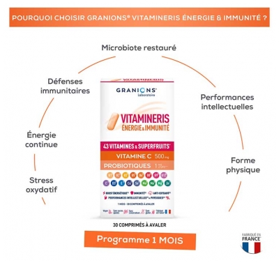 Granions VItamineris Énergie & Immunité 30 Comprimés