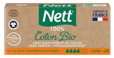 Nett 100% Bawełna Organiczna 16 Super Pads