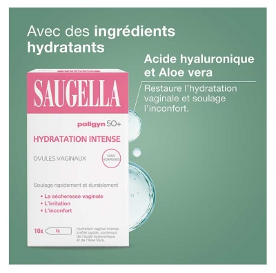 Saugella Poligyn 50+ Hydratation Intense Ovules Vaginaux 10 Ovules