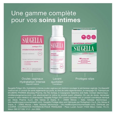 Saugella Poligyn 50+ Hydratation Intense Ovules Vaginaux 10 Ovules