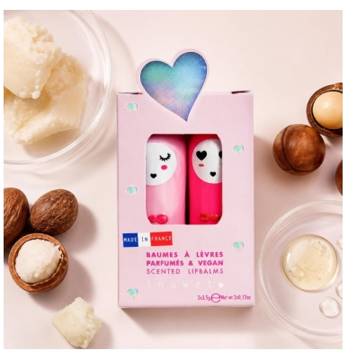 Inuwet Duo Balsamuri de Buze Parfumate Căpșuni & Cireșe 2 x 3,5 g
