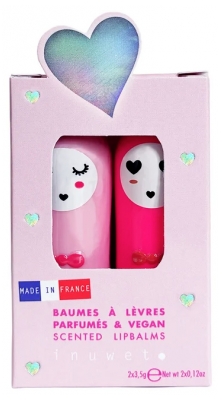 Inuwet Duo Parfumerade Läppbalsam Jordgubb & Körsbär 2 x 3,5 g