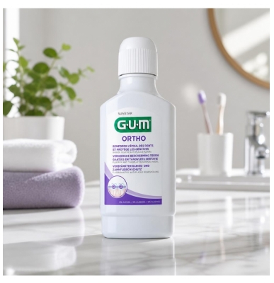 GUM Ortho Fluoridhaltige Anti-Plaque Mundspülung 300 ml