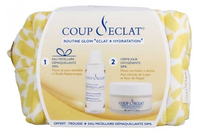 Coup d'Éclat Mizellen-Reinigungswasser 50 ml + Sauerstoffspendende Tagescreme 50 ml