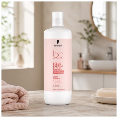 Schwarzkopf Professional Bonacure Shampoing pour Cheveux Abîmés Repair Rescue + 1000 ml