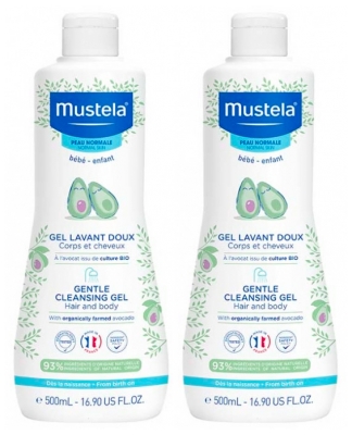 Mustela Gel Lavant Doux à l'Avocat Lot de 2 x 500 ml