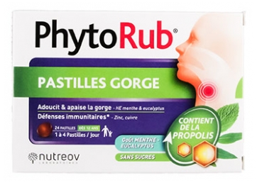 Nutreov PhytoRub Pastilek na Hrdlo 24 Pastilek