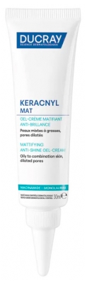 Ducray Keracnyl Mat Zmatňující gel-krém proti lesku 30 ml