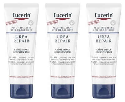 Eucerin Urea Repair Face Cream 5% Urea 50ml x 3