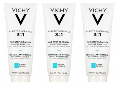 Vichy Pureté Thermale 3-In-1 Gesichtsreiniger Set mit 3 x 300 ml