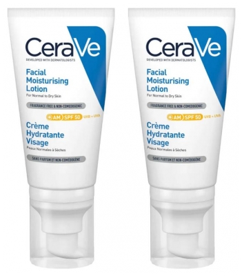 CeraVe Feuchtigkeitscreme Gesicht SPF50 Set mit 2 x 52 ml
