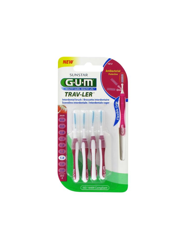 GUM Proxabrush Trav-ler 4 Interdental Brushes - Model: 1612: 1,4 mm