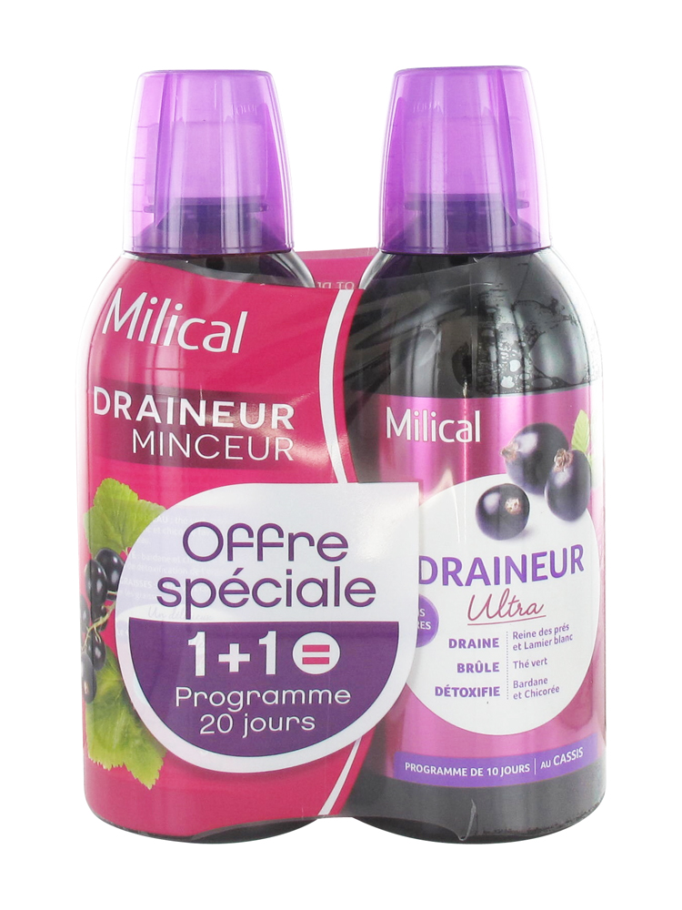 Milical Draineur Minceur Ultra Lot de 2 x 500 ml Milical Draineur Minceur Ultra Lot de 2 x 500 ml