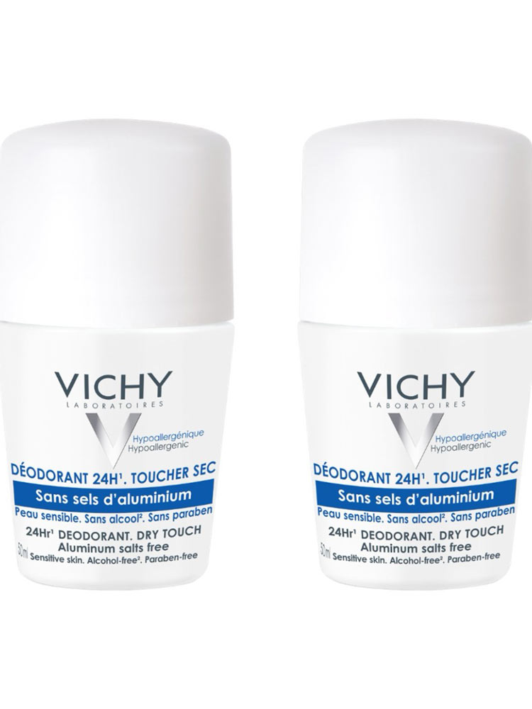 Vichy 24H Deodorant No Aluminium Salts RollOn 2 x 50ml